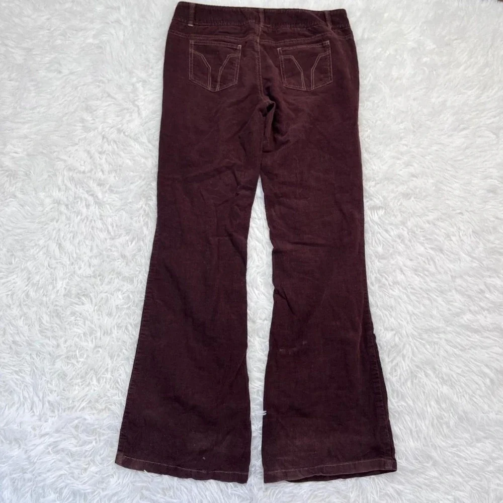 y2k brown corduroy cotton flare bootcut pants size 7